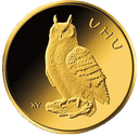 20 Euro Heimische Vögel Uhu 1/8 oz Goldmünze 2018 (F)